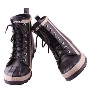 Mens Rubber Low Heel Waterproof Comfort Rain Boots