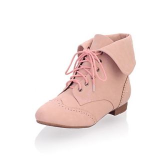 Faux Leather Low Heel Motorcycle Boots Oxfords/Ankle Boots With Hollow out(More Colors)