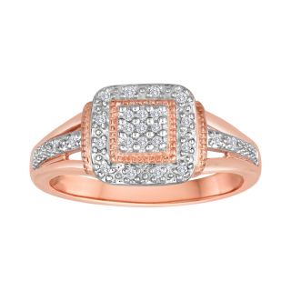 1/10 CT T.W. Diamond Rose Gold Plated Ring, Womens
