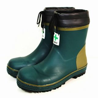 Mens Plastic Low Heel Waterproof Comfort Rain Boots