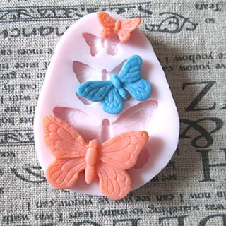 3D three Butterflies Silicone Mold Fondant Molds Sugar Craft Tools Chocolate Mould For Cakes