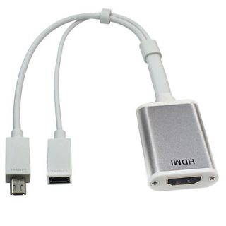 MHL Micro USB 11Pin to HDMI Female Cable for Galaxy S3 i300 S4 i9500 Note2 N7100 Note3 N900 N9000 Alloy Shell