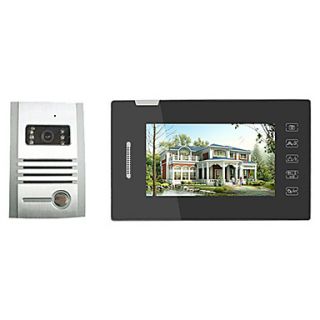 Night Visual Video Door Phone System with Metal Outdoor Unit and 7 Inch TFT LCD Touch Keypad Screen