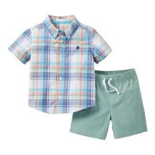 Carters 2 pc. Short Sleeve Plaid Shirt and Short Set   Boys 2t 4t, Boys