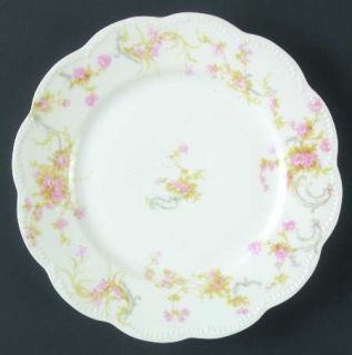 Haviland Schleiger 57b Salad Plate, Fine China Dinnerware   H&Co,Blank 5,Pink Ro