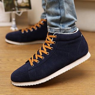 Mens Faux Leather Flat Heel Fashion Sneakers Shoes With Lace up(More Colors)
