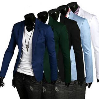 Mens Fashion Solid Color Classic A Buckle Casual Suit