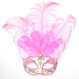 Pink Lady Feather Sweet Halloween Party Mask