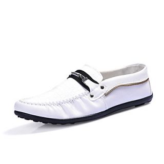 Mens Faux Leather Flat Heel Comfort Loafers Shoes