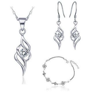 Charming Alloy Platinum Plated With Multicolor Rhinestone Jewelry Set(Including Necklace,Bracelet,Earrings)