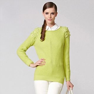 Womens Round Neck Long Sleeve Slim Sweater