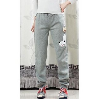 Womens Casual Fashioable Cute with Cat Leisure Sweat Pants