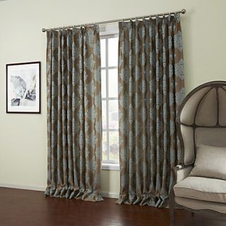 (One Pair) Barroco Rhombus Totem Energy Saving Curtain