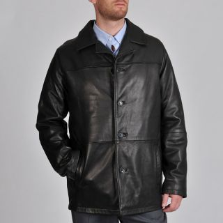 Excelled Mens Big and Tall Lamb Leather Car Coat