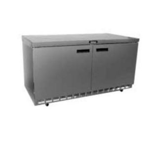 Delfield 60 Flat Work Top Refrigerator   2 Section, 20.2 cu ft, Stainless 220v