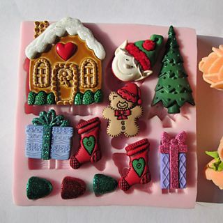 Christmas House Gift Sock Silicone Chocolate/Fondant/Sugar Mold