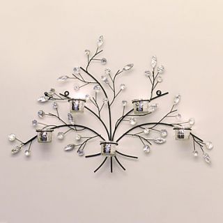 17.75H Modern Style Branch Type Iron Sconce Candle Holder