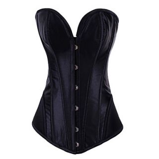 Satin Front Clasp And Back Lace up Steel Boning Corset Shapewear(More Colors)