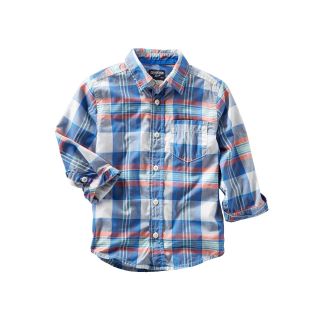 Oshkosh B gosh Plaid Woven Shirt   Boys 2t 4t, Blue, Boys