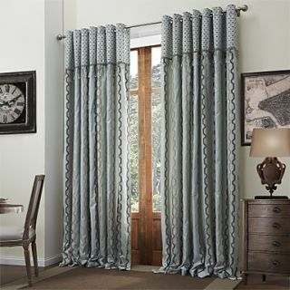 (One Pair) Classic Jacquard Chenille Stripe Lined Curtain With Beads