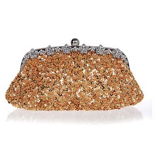 Kaunis WomenS Fashion Diamond Beaded Evening Bag(Gold)