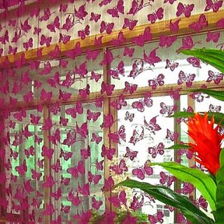 Classic Fluttering Dance Butterflies Pattern Curtain Line(39W × 79L)