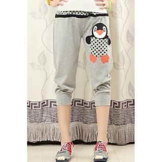 Womens Casual Fashioable Cute with Penguins Leisure Cropped Trousers Pants