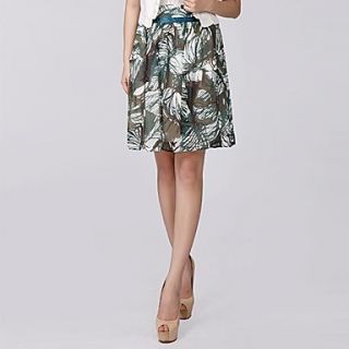Cerel Ethnic Print Elegant Swing Midi Skirt
