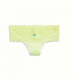 Yellow Infusion Aerie For AEO Hi Rise Lace Thong, Womens XL