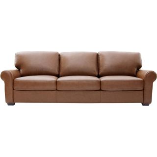 Leather Possibilities Roll Arm 84 Sofa, Sahara