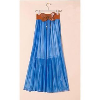 Womens Summer New Bohemian Folds Long Skirt