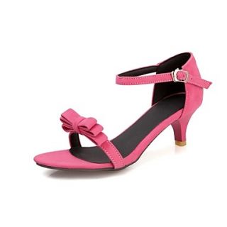 Faux Leather Womens Cone Heel Open Toe Sandals with Bowknot Shoes(More Colors)
