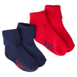 Circo Infant Toddler 2 Pack Casual Socks   Navy/Red 2T/3T