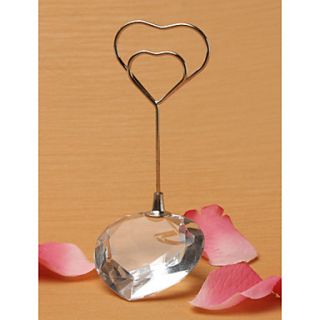 Heart Shaped Crystal Place Card Holder