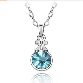 Xiaoguo Womens New Round Crystal Pendant Necklace(Screen Color)