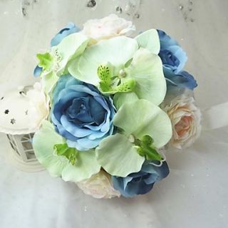 Round Shape Satin Wedding Bouquet