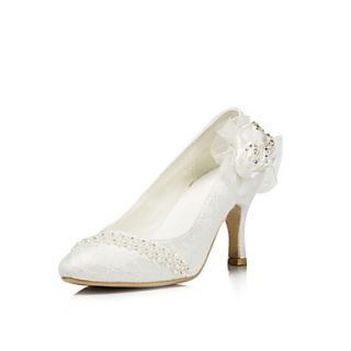 Satin Womens Wedding Stiletto Heel Heels Pumps/Heels With Rhinestone Shoes(More Colors)