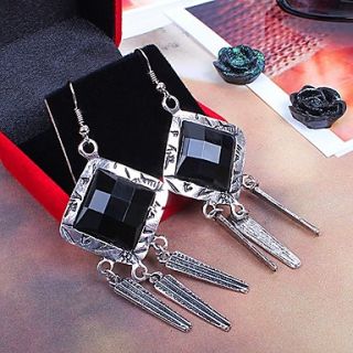 Shining Alloy Diamond Vintage Earrings (Black)