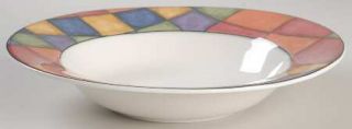 Victoria & Beale Prism Rim Soup Bowl, Fine China Dinnerware   Various Color Chec