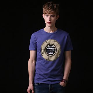 YiRANCP Mens Fashion Round Collar Printed Short Sleeve Shirt(Screen Color)