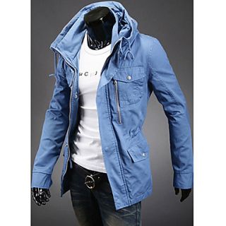 Aowofs Mens European Style Fashion Casual Fitted Jacket(Light Blue)