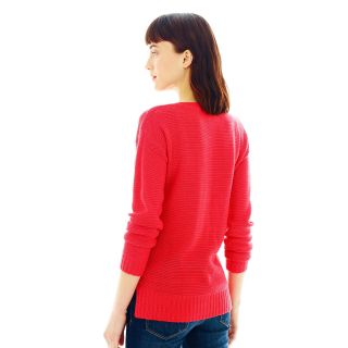 JOE FRESH Joe Fresh Cable Knit Sweater, Lt. Coral, Womens