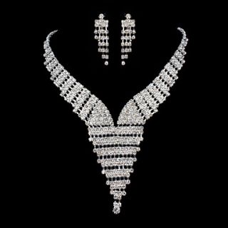 ME Vintage Luxury Austria Rhinestone Set Wedding Necklace And Earings Set T0013
