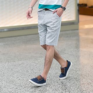 GBS Mens Linen Spring Korean Slim Fit Mid Length Pants(Gray)