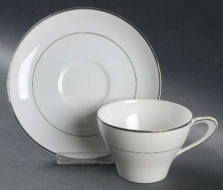 Modern China & Table Institute Wedding Day Flat Cup & Saucer Set, Fine China Din