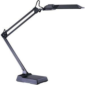 Dainolite DAI ULT133 BM BK Universal Fluorescent Extended Reach Desk Lamp