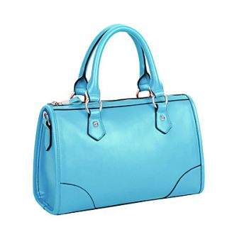 Global Freeman Womens Fashion Free Man Simple Solid Color Two Uses Leather Bag(Light Blue)