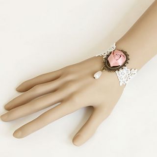 Charming Alloy/Lace With Satin Flower/Pearl Ladies Bracelet