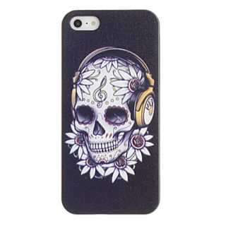 Skull Wearing Headset Pattern PC Hard Case with Black Frame for iPhone 5/5S