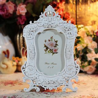12.25H Country Style Polyresin White Picture Frame